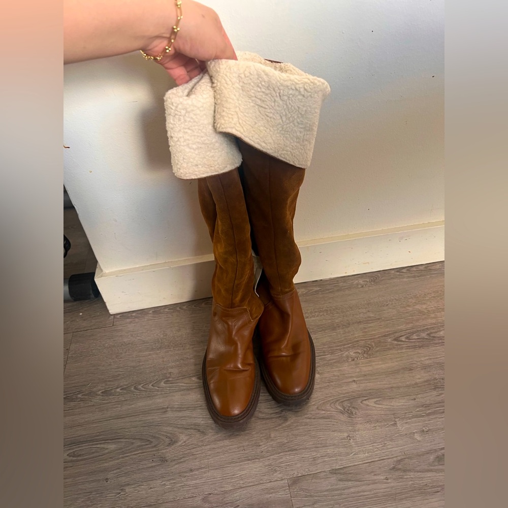 Zara over the knee suede Boots